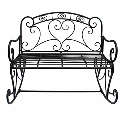 Spetebo Metall Schaukelbank 2-Sitzer - 110 x 101 x 94 cm - Outdoor Lounge Garten Bank Schaukelstuhl Parkbank