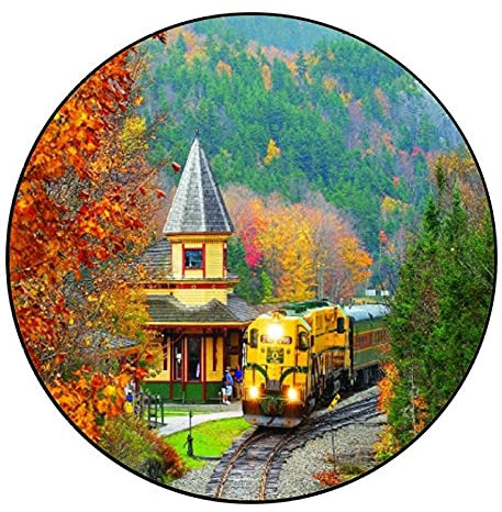 Yingxin34 Puzzles Scenic Railroad - 1000 Teile Puzzle mit 67,5 cm Durchmesser