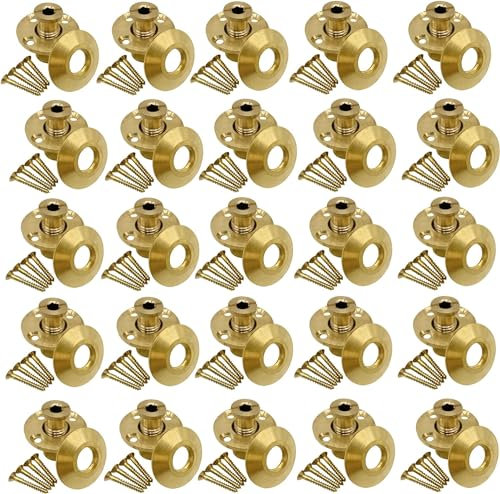 Anclajes de cubierta de piscina de latón para cubiertas de madera, paquete de 25