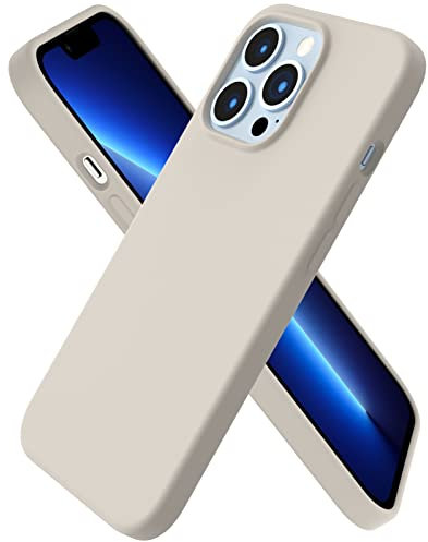 ORNARTO Compatible with iPhone 13 Pro Case 6.1, Slim Liquid Silicone 3 Layers Full Covered Soft Gel Rubber Case Cover 6.1 inch-Gray