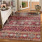Fashriend Camilla Boho-Teppich, waschbar, orientalischer Akzent, rutschfest, traditionelles Blumen-Medaillon-Teppich, fusselfrei, Vintage-Teppich für Wohnzimmer, Schlafzimmer, Esszimmer, Büro, Rot