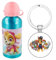 OM SUPPLIES Gourde de sport en aluminium avec personnages de la Pat' Patrouille 400 ml – Vacances, rentrée scolaire, déjeuner pour enfants, avec porte-clés Paw Patrol Girl
