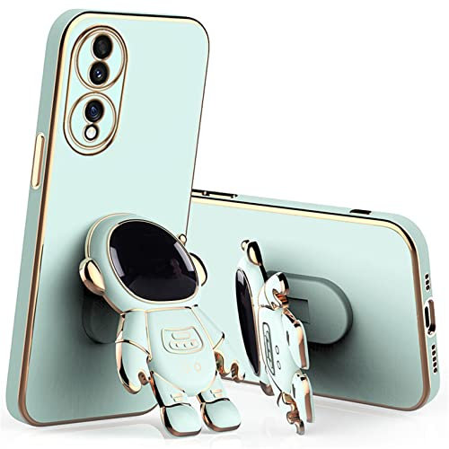 Emlivi Huawei P30 Lite Karikatur hülle mit Ständer Slim Astronaut Handyhülle für Huawei P30 Lite Galvanisierte Hülle für Huawei P30 Lite für Magnetische Autohalterung Metallrahmen Case Cover, Cyan