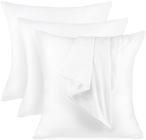 Utopia Bedding - Kissenbezug 45x45 4er Set - Kopfkissenbezug 45 x 45 aus 100% gebürsteter Mikrofaser mit Umschlagverschluss - Falten-, verblassen- und schmutzabweisende Kissenbezüge 45x45 - Weiß