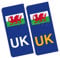 2 x Welsh Car Stickers - Wales Flag Number Plate Reg Self-Adhesive Vinyl