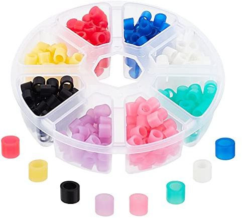 OLYCRAFT 320 Stück 8 Farben Code Ringe 6x5mm Silikon Code Ringe mit Getrennt Box für verschiedene Instrumenten Kennzeichnungen