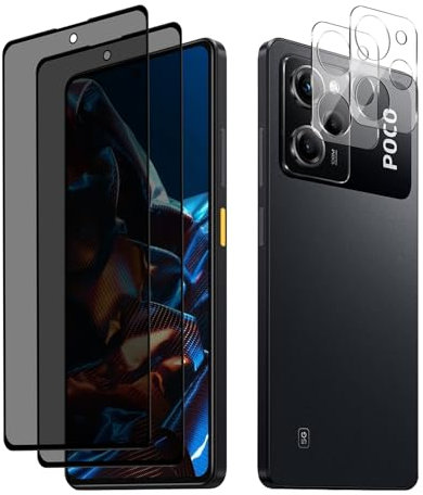 MiKoyi Sichtschutz Schutzfolie für Xiaomi POCO X5 Pro 5G, Privacy Folie Displayschutz Kameraschutz Anti Spy Schutz Glas 9H Härte Blickschutzfolie Displayschutzfolie für Xiaomi POCO X5 Pro 5G