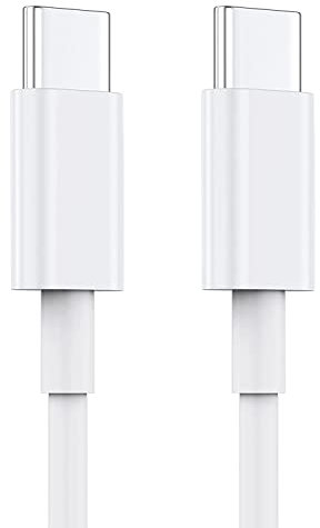 Tec-Digi USB C to USB C Charging Cable 1M, 60WType C fast Charging Cable for MacBook Air/Pro, iPad Mini 6/Pro 2022/Air 5, Samsung Galaxy S21/S21+/S20+ Ultra Note 20, Pixel 4/3 XL fast charging White