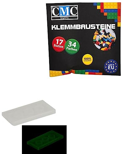 50 x Klemmbausteine Fliesen Tiles Bausteine 2x4 Noppen Kompatibel 34 Farben freie Farbenwahl (200 - Glow in The Dark)