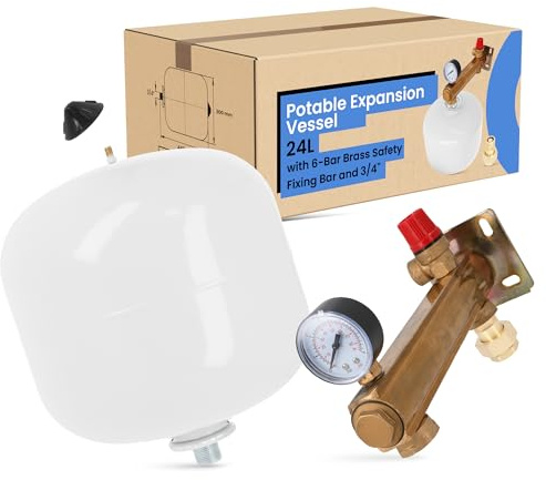 Vase d'Expansion Sanitaire (24L | Groupe de mesure de sécurité 6 Bar, raccord rapide 3/4)