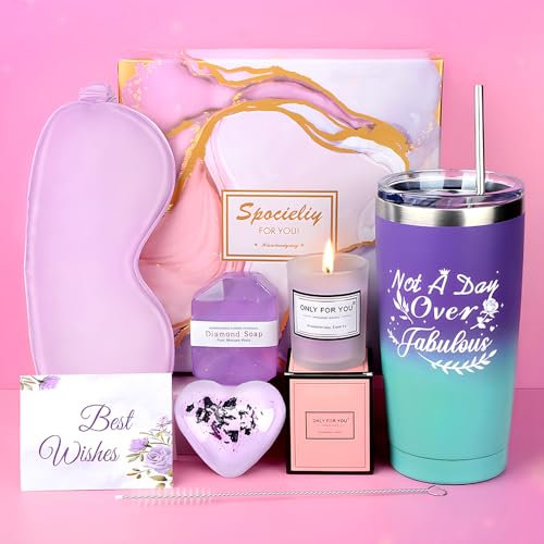 YYDSXK Geschenke für Frauen, Isolierten Edelstahl Becher Duftkerze Badebomben Set, Entspannung Geschenk für Frauen, Geschenkideen für Schwester, Mama
