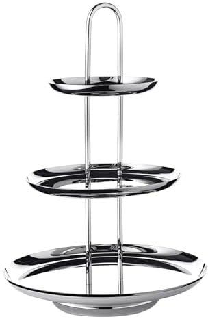 EDZARD Etagere Apus (Höhe 40 cm, 3-stöckig), Edelstahl hochglanzpoliert