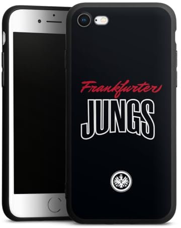Premium Silikon Hülle kompatibel mit Apple iPhone 8 Handyhülle schwarz Case SGE Eintracht Frankfurt Offizielles Lizenzprodukt