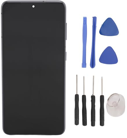 ASHATA Bildschirm-Ersatz für S21, Display-Touchscreen-Reparatur-Werkzeug-Set, Telefon-Bildschirm-Montage mit Rahmen, Vollständige Reparatur-Werkzeuge,