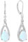 JO WISDOM Damen Weißes Feuer Opal Hängende Ohrringe Ohrhänger Unendlichkeit Träne Silber 925 mit 3A Zirkonia Kristall,Schmuck für Frauen