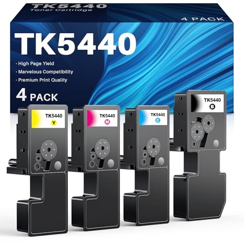 INK4U TK5440 TK-5440 Kompatibel für Kyocera Ecosys PA2100cwx Toner MA2100cwfx MA2100cfx PA2100cx TK-5440 TK-5440K TK-5440C TK-5440Y TK-5440M，4er-Pack