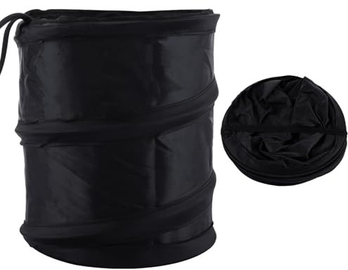 ASelected 2Pcs Car Bin 16x16x20CM Portable Collapsible Car Trash Can Waterproof Car Bin Garbage Bags Camp for Garbage and Litter Storage and Collection Keep Car Tidy, Organised & Odor Free (Black)