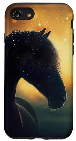 Hülle für iPhone SE (2020) / 7 / 8 Pferd Sonnenuntergang Reiten Pferdebesitzer Pferd Mädchen