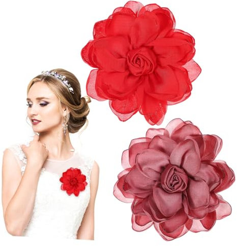 VALICLUD Blumenbrosche-set 2er-pack Satin-blumenbroschen Für Damen Kleiderbrosche – Langlebig