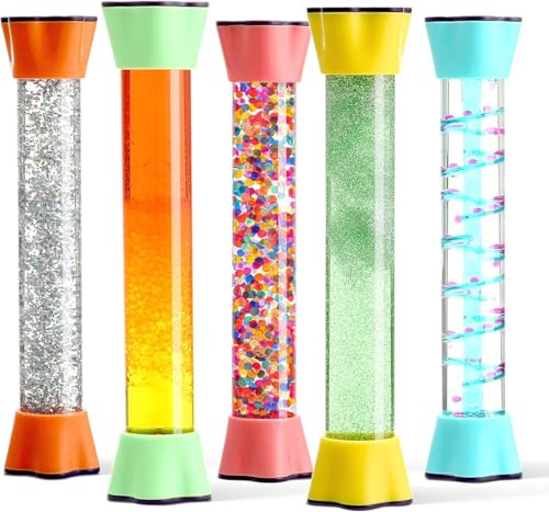 Special Supplies Lot de 5 sabliers à mouvement liquide avec mouvement gouttelette, chambre à coucher, jeu sensoriel, cool à la maison ou à l'école