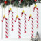 6 Rollen Christbaumschmuck Anhänger, 13cm Zuckerstangen Weihnachtsbaum, Candy Cane Weihnachtsbaumschmuck Rot, Plastik Zuckerstangen Weihnachten Deko, für DIY Weihnachten Geschenke Weihnachtsbaum