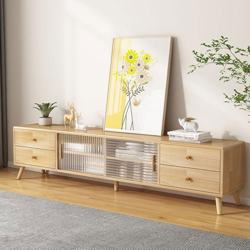 HHCTEBEC TV Stand for Living Room, Modern Entertainment Center for 32-65 inch TV with Sliding Doors and Drawers TV & Media Consol for Bedroom, Office,A,150cm