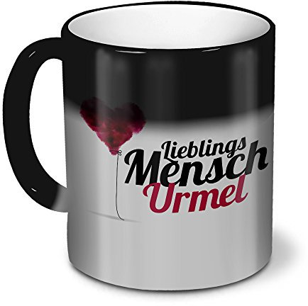 printplanet Zaubertasse mit Namen Urmel - Magic Mug mit Design Lieblingsmensch - Zauberbecher, magische Kaffeetasse