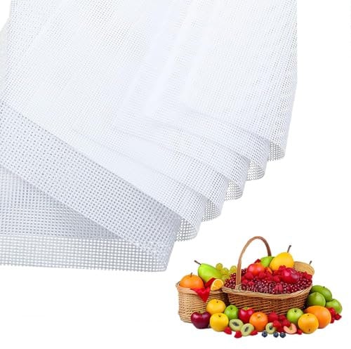 Weenwill Silicone Dehydrator Sheets,8 Pcs Reusable Steamer Mesh Mat Square Silicone Dehydrators Trays Nonstick Dehydrator Mat Dryer Silicones Mats Suitable for Food Drying,Tray Liners