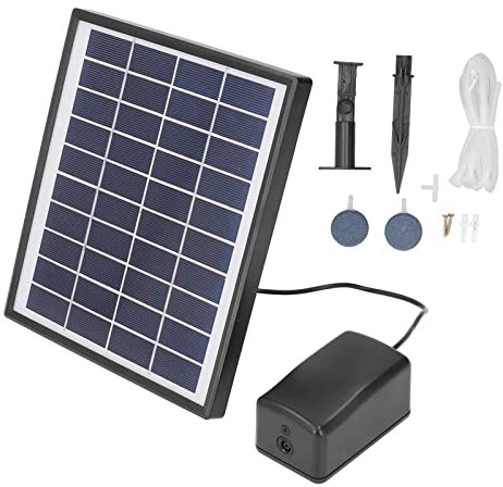 Mavaol Solar-Teichpumpen-Set, verstellbares Solarpanel, Sauerstoffgenerator, inklusive Pumpe, Schlauch, Sprudelsteine, ideal für die Belüftung von Fischen und Teichen