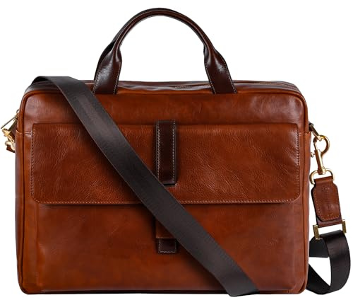 Time Resistance Porte-documents en Cuir – Sac en Cuir Italien Fait main pour Ordinateur Portable – Sac pour Homme et Femme