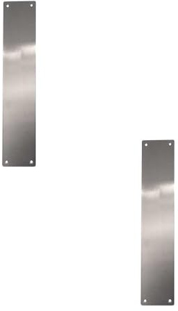 2 Pack Satin Stainless Steel Finger Plates 350x75mm for Durable Protection - Door Protector Plate