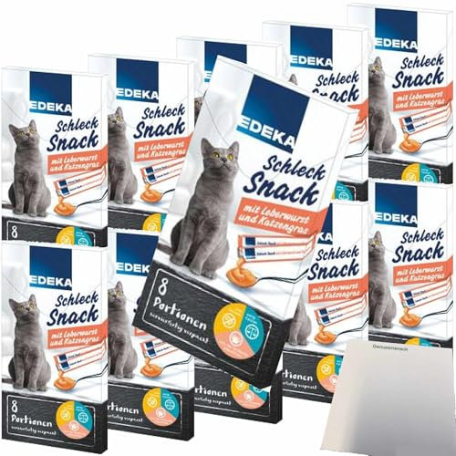 usy Lot de 11 x 8 x 15 g pour saucisse de foie et herbe à chat EDEKA Schleck Snack + bloc usy