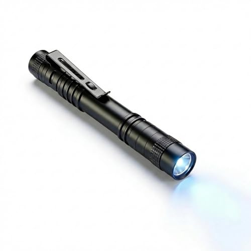 Lámpara UV de 365 nm con Clip, Mini Versátil Linterna de luz Negra UV | 3W Profesional Potente Ultravioleta Portátil Luz Negra, Orina de Mascotas y Detección de Dinero Falso