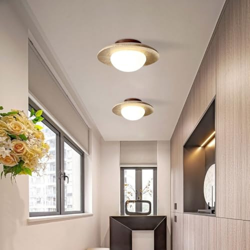 MyLjp Deckenleuchte Wabi Sabi Stil Pendelleuchte Retro Esstisch Deckenlampe Natürliche Stein Deckenleuchten Bauernhaus Deckenleuchten Verwendet Für Küche, Wohnzimmer Flur Schlafzimmer(A)