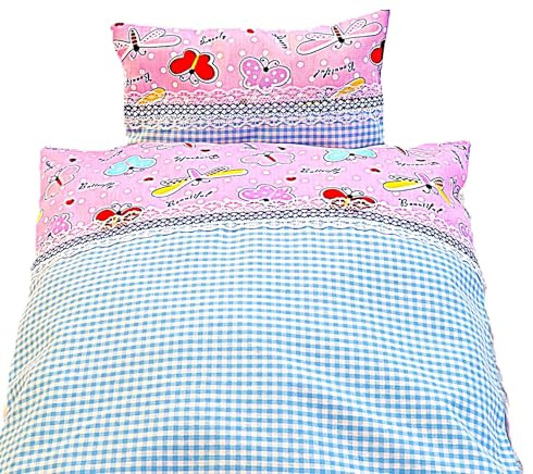 Puppenbettwäsche waschbar, Dragonfly, 2er Set, 38 cm, passend für Baby Born | Etagenbett Bestickte Puppenkissen, Puppenbett-Bettwäsche puppenbett wäscheset 38 cm baby born baby annabell goki pinolino