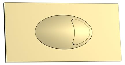 FLODE Rectangle Push Button Flush Plate – Brushed Brass Dual Flush Toilet Button – Concealed Cistern Flush Plate – Modern Bathroom Accessory