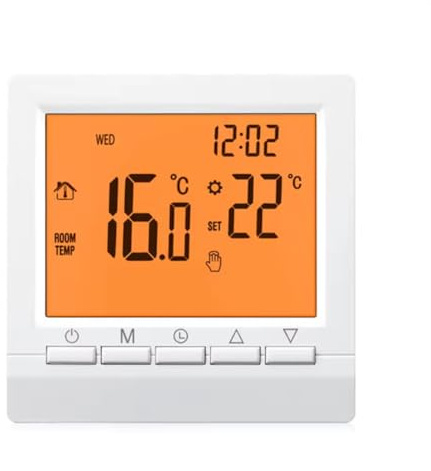 YEHEI Digital for Gas Boiler Room Thermostat Programmable Battery Powered Heating Temperature Control Wall Mount Device