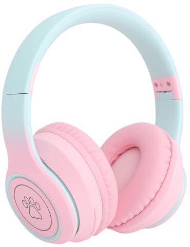 LUCKDANO Bluetooth Headphone Over Bluetooth Headphone ANC Active Noise Canceling Over Ear Gaming Headset with Clear Mic & 3.5mm Wired Connection - Comfortable & Low Latency Design for (Pink)