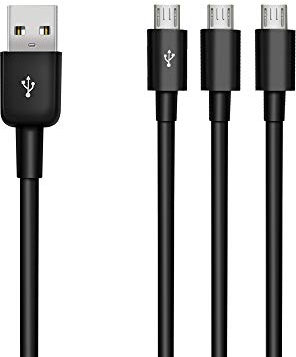 Duttek USB auf Micro USB Kabel, USB 2.0 auf Micro USB Splitter Kabel, 3 in 1 USB 2.0 A Stecker auf DREI Micro USB Stecker 1 bis 3 Ladekabel Adapter Kordel 25 cm