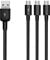 Duttek Cable USB a micro USB, cable divisor USB 2.0 a micro USB, 3 en 1, USB 2.0 A macho a tres micro USB macho, cable adaptador de carga de sincronización 1 a 3, cable adaptador de 25 cm