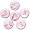 Kühlschrankmagnete Einhorn Rosa 6er Deko Geschenk Set Magnete Tiere lustig für Kinder Mädchen Frauen stark groß 50mm rund Bunt