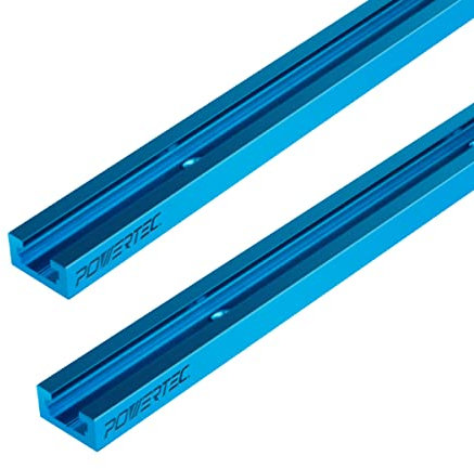 POWERTEC 71119 36 Inch Double-Cut Profile Universal T-Track with Predrilled Mounting Holes,T Track for Woodworking Jigs and Fixtures, Drill Press Table, Router Table, Workbench, 2 Count, Pack of 1
