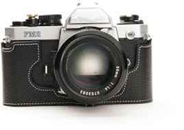 Handmade Genuine Real Leather Half Camera Case Bag Cover for Nikon FM2 FM FM2n FE FE2 Black Color