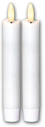 LED Stabkerzen Flamme, 4er Set, weiß, 15x2cm