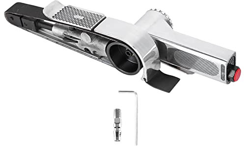 1/4 Levigatrice a nastro pneumatica,Levigatrice a nastro ad aria 16000rpm,Levigatrice a nastro pneumatica,Utensile per lucidatura pneumatica Levigatrice a cinghia pneumatica(20 * 520 millimetri)