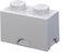 LEGO Storage Brick 2 Knobs Medium Grey, Stackable Storage Box, 2.6L – LEGO Product, Plastic Storage Box with Lid, Desk Storage, Room Storage, Toy Box