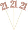 Sumerk Rose Gold Glitter 21 Centerpiece Sticks 21th Birthday Table Toppers Flower Toppers Anniversary Birthday Party Decoration Supplies - Pack of 8