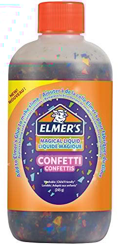 Elmer’s Confetti Slime Activator | Washable & Kid-Friendly Magical Liquid Glue Activator | 245 g Bottle