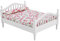 1/12 Verhältnis Puppenhaus Miniatur Dekoration Doppelbett, Puppenhaus Mini Holzbett Möbel Dekor Spielhaus Zubehör