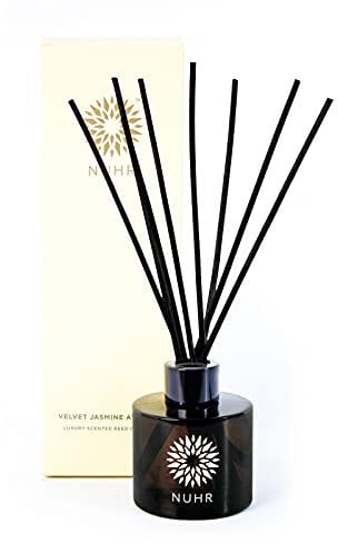 NUHR Home Velvet Jasmine & Oud Reed Diffusers - Multi Note Fragrance, Long Lasting Aroma Set, 100ml Clear